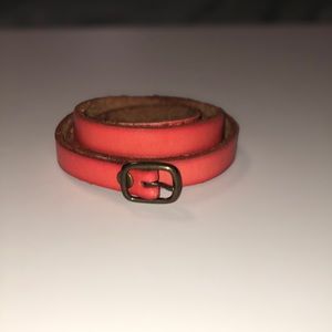Gap skinny red leather belt